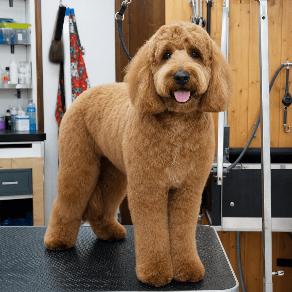Poodle Mix after grooming